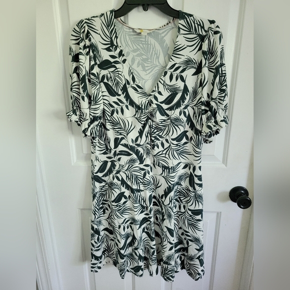 BODEN V-Neck Jersey Dress Midnight Garden Tropic Foliage Size 8R - Picture 1 of 6
